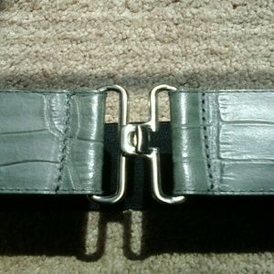 Kenneth Cole New York Croc Embossed Leather Belt